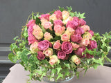 Bouquet rond - Lierres et roses